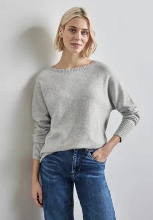 Street One Frauen Dolman Pullover in Grau, Gr: 44