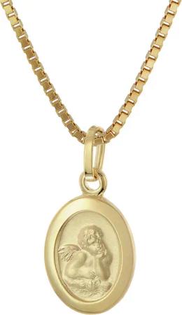 trendor 28466 Kinder-Anhänger Gold 333 Schutzengel an vergoldeter Silberkette