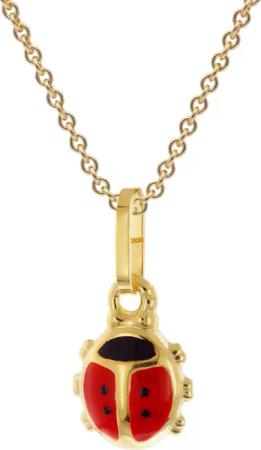 trendor 68248 Glückskäfer Anhänger 333 Gold mit Vergoldeter Silberkette