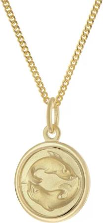 trendor 28468-03 Kinder Sternzeichen Fische Gold 333 mit vergoldeter Kette