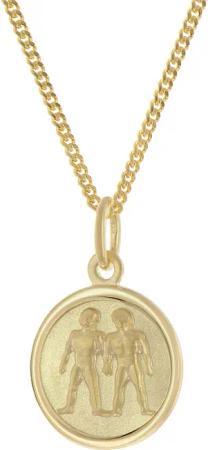 trendor 28468-06 Kinder Sternzeichen Zwilling Gold 333 mit vergoldeter Kette