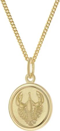 trendor 28468-07 Kinder Sternzeichen Krebs Gold 333 mit vergoldeter Kette