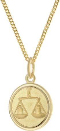 trendor 28468-10 Kinder Sternzeichen Waage Gold 333 mit vergoldeter Kette