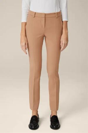 Crêpe-Anzug-Hose in Camel