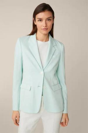 Jersey-Blazer in Mint-Ecru gemustert
