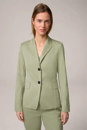 Baumwollstretch-Blazer in Hellgrün