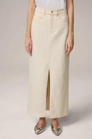 Jeans-Maxi-Rock in Creme