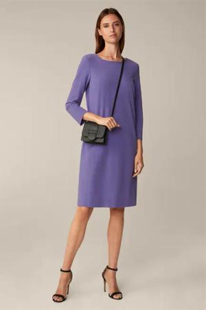 Wollcrêpe-Kleid in Violett