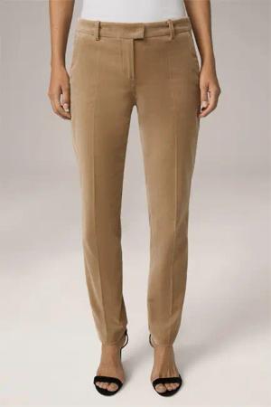 Samt-Anzug-Hose in Beige