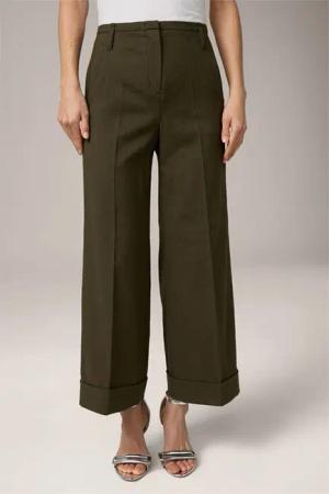 Baumwollmix-Culotte in Oliv