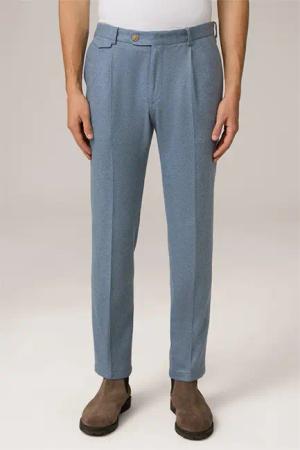 Cashmere-Baukasten-Hose Silvi mit Bundfalte in Taubenblau