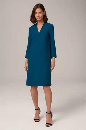 Crêpe-Eggshape-Kleid in Petrol