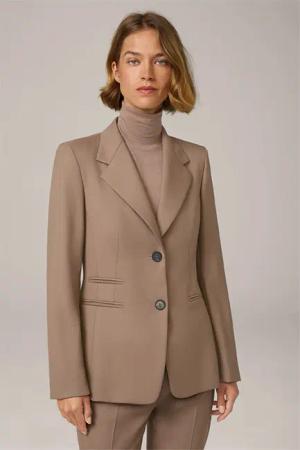 Schurwoll-Blazer in Braun