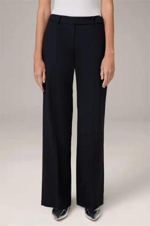 Schurwoll-Marlene-Hose in Navy