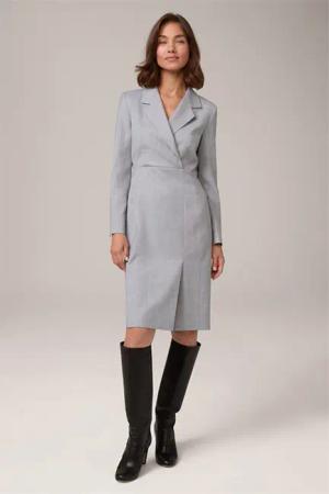 Flanell-Blazer-Kleid in Hellgrau