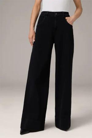 Jeans-Palazzo-Hose in Schwarz