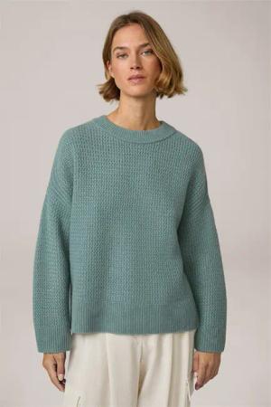 Cashmere-Pullover mit Struktur in Hellblau
