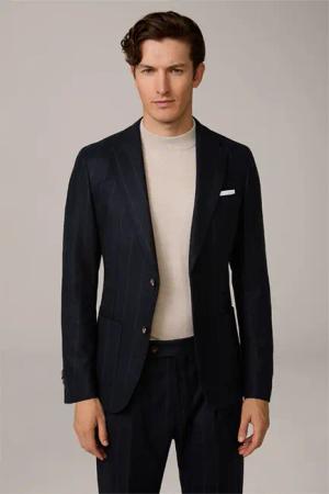 Baukasten-Sakko Giro aus Woll-Cashmere-Mix in Navy mit Kreidestreifen