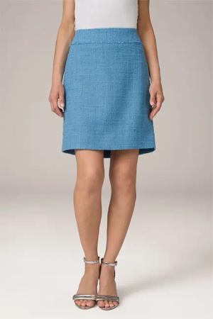 Tweed-Stiefel-Rock in Blau