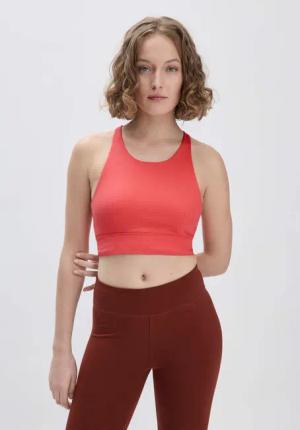 hessnatur Loungewear Bustier Highneck ACTIVE LIGHT aus Bio-Baumwolle - rot - Größe 34