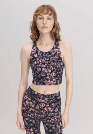 hessnatur Loungewear Bustier Highneck ACTIVE LIGHT aus Bio-Baumwolle - lila - Größe 42