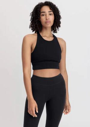 hessnatur Loungewear Bustier Highneck ACTIVE LIGHT aus Bio-Baumwolle - schwarz - Größe 46