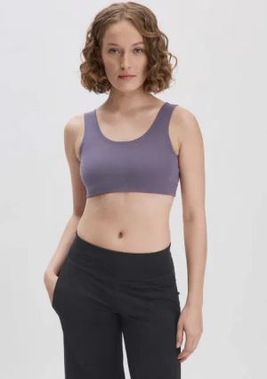 hessnatur Loungewear Bustier ACTIVE LIGHT aus Bio-Baumwolle - lila - Größe 42