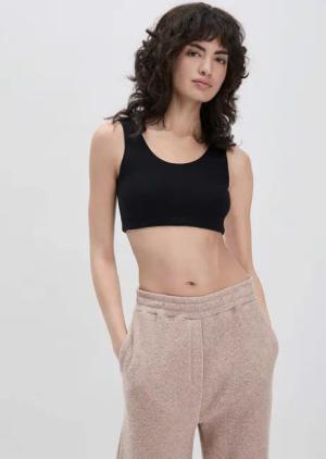 hessnatur Loungewear Bustier ACTIVE LIGHT aus Bio-Baumwolle - schwarz - Größe 44