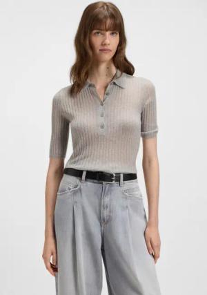 BOSS ORANGE Kurzarmpullover "Fugano Premium Damenmode", aus hochwertiger Schurwollmischung