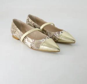 Terry Schuhe - B028 Glattleder (Gold, Gr. 39)