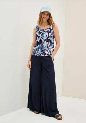 Cecil Damen Top mit Smok-Details in Blau, Gr: XL