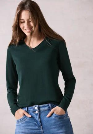 Cecil Damen Pullover in Grün, Gr: M