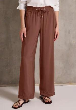 Street One Studio Frauen Wide Leg Hose in Braun, Gr: 32