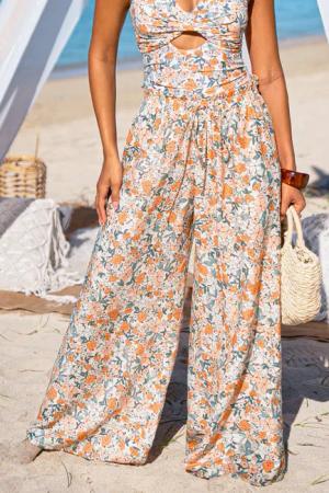 Blumige Hose mit Tunnelzug