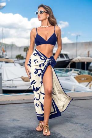 Abstrakter Strand-Sarong mit seitlicher Bindung