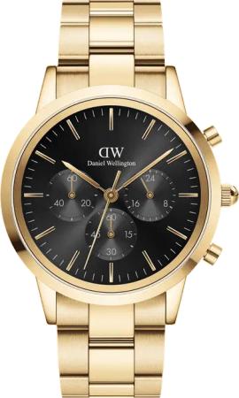 Daniel Wellington DW Uhr Iconic Chronograph Link Onyx G 42mm Gold