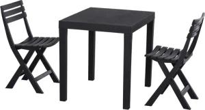 ProGarden Balkonset Club anthrazit Kunststoff B/H/L: ca. 945x2,5x112,5 cm