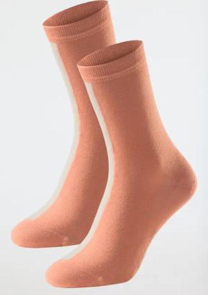 Damensocken 2er-Pack Organic Cotton apricot/creme - 95/5 39/42