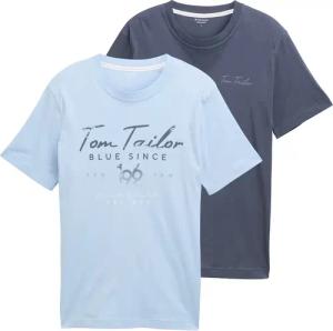 TOM TAILOR Herren T-Shirts im 2er-Pack, grau, Uni, Gr. S