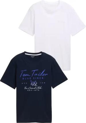 TOM TAILOR Herren T-Shirts im 2er-Pack, weiß, Uni, Gr. XXL