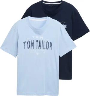 TOM TAILOR Herren T-Shirts im 2er-Pack, blau, Uni, Gr. XL
