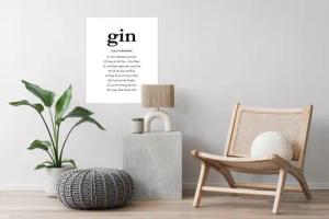queence Bild mit Rahmen "oder Poster, Gin", Schriftzug-Schwarz-Weiß-Sprüche & Texte, (1 St.)