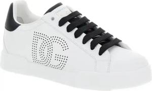 Dolce&Gabbana Low-Top Sneaker - Dames Portofino Sneaker Wit/Zwart - Gr. 37 (EU) - in Weiß - für Damen