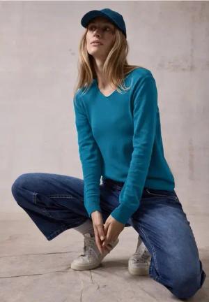 Cecil Damen Pullover in Blau, Gr: XL