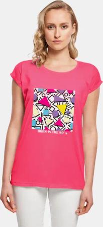 Mister Tee Ladies Geometric Retro Extended Shoulder