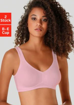 PETITE FLEUR Soft-BH Damen rosa+weiß Gr.95D