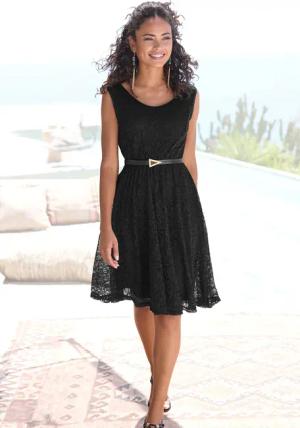 LASCANA Spitzenkleid Damen schwarz Gr.38