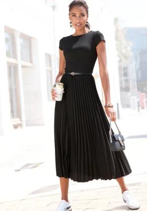 LASCANA Midikleid Damen schwarz Gr.38