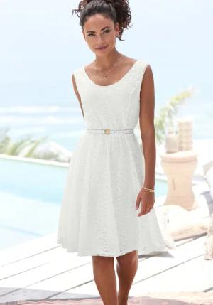 LASCANA Spitzenkleid Damen weiß Gr.40