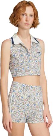 Adidas Originals X Liberty London Damen Polohemden - Weiß - Größe 38 - Baumwoll-Jersey